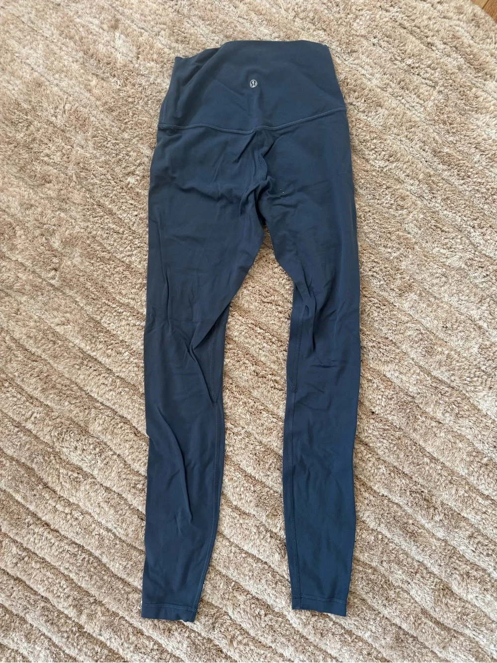 High-Waisted Lululemon Align Leggings in iron blue 28”